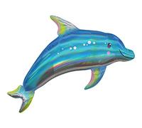 Amscan Ballon aluminium Dauphin 3937601 73 x 48 cm Bleu iridescent
