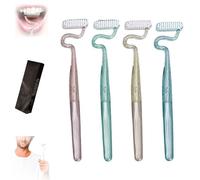 S Shaped Toothbrush, Multi-Functional S-Shaped Toothbrush, Scientific Vertical Brush Comprehensive Care for Teeth and Gums, Soft-Bristled Tongue Coating Interdental Brush, for Cleaning (4 PCS-Mix)