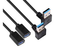 S SIENOC 100 cm 1 m USB 3.0 90 ° Adaptateur d'angle vers Le Bas + câble d'extension d'angle vers Le Haut (Un mâle à Une Femelle)