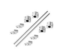 S SIENOC Arbre linéaire 350 mm Ø 8 mm - Guide linéaire horizontal - Roulement linéaire + support H + roulement à billes (type 6, 2 pièces, 350 mm)