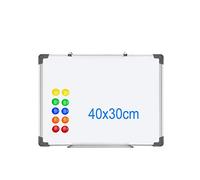 S SIENOC Tableaux blancs Tableau Blanc Grandes cartes d'avis de chiffon sec pour le bureau de l'école avec 12 Magnetes 40x30cm