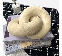 S-SNAIL-OO Chaîne en bois à 2 maillons décorative en forme de nœud en bois sculptée à la main, style bohème, décoration de boutique, convient pour chambre à coucher, salon, table basse, couleur bois