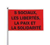 S Sociaux, Les LibertÉs,La Paix Et La Solidarite Drapeau 0,9 x 1,5 m Bannière extérieure Home House Yard Sign Flags Contre la réforme des retraites