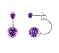 S Sparkle Round Autriche Crystal Moucles d'oreilles Pure Femmes Femmes à la main