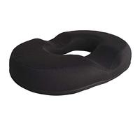 S SUMEX Coussin Rond avec Mousse à mémoire de Forme, idéal pour Les hémorroïdes, la Grossesse, Les douleurs au Coccyx pour Bureau, Maison, Voiture ou Voyage, Noir, 43 x 34,5 cm