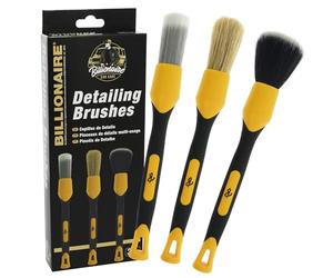 S SUMEX Set de pinceaux Detailing Billionaire Idéal pour Nettoyage de Voiture Kit Detailing de 3 pinceaux Nettoyage de détail intérieur et extérieur