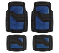 S SUMEX Tapis de Sol en Caoutchouc universels pour Voiture antidérapants découpables Avant 70 x 50 cm arrière 40 x 47,50 cm Bleu métallisé