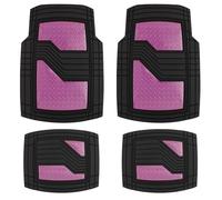 S SUMEX Tapis de Sol en Caoutchouc universels pour Voiture antidérapants et découpables Avant 70 x 50 cm Arrière 40 x 47,50 cm Rose métallisé