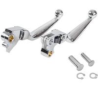 S SYUU Chrome Leviers de Frein et d'Embrayage Compatible avec Harley Davidson Dyna Softail Fat Boy Low Rider Super Glide Wide Glide Breakout 2014-2015