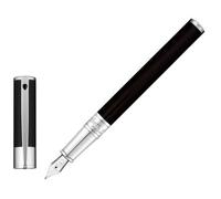 Stylo Plume - S.T. DUPONT - D-INITIAL - Noir avec finitions chromées - Rechargeable - Pointe moyenne