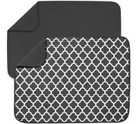S&T INC. Lot de 2 tapis de séchage absorbants et réversibles en microfibre XL pour cuisine, 45,7 x 61 cm, treillis gris