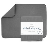 S&T INC. Lot de 2 tapis de séchage de vaisselle XL, 45,7 x 61 cm, tapis absorbant en microfibre pour comptoir de cuisine, tapis de séchage pour vaisselle, ustensiles, casseroles et poêles, extra grand