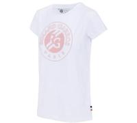 S - T-Shirt Femme - Roland Garros - Collection Officielle - Coton - Manches Courtes - Blanc Multicolore
