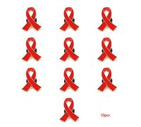 S-TROUBLE 10Pcs / Set Bijoux pour Femmes émail Ruban Rouge Broche Broches Survivre Conscience du Cancer du Sein Espoir Cravate Boutons Badges