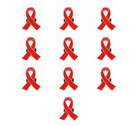 S-TROUBLE 10Pcs / Set Bijoux pour Femmes émail Ruban Rouge Broche Broches Survivre Conscience du Cancer du Sein Espoir Cravate Boutons Badges