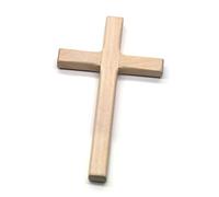 S-TROUBLE 2 pièces à la Main Croix en Bois Crucifix jésus Christ Ornements Religieux Charme Collier Pendentif Faisant