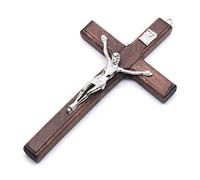 S-TROUBLE 5 pièces en Bois Christ jésus Croix Souffrance Statue prière Religieuse Crucifix Suspendu Pendentif Main Tenant des Bijoux