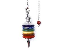 S-TROUBLE 7 Chakra Reiki Cristaux De Guérison Pendule Point D'énergie Pierre Pendentif Bijoux