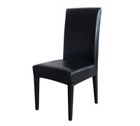 S-TROUBLE Housse de Chaise de Salle à Manger en Similicuir Solide, étanche, étanche à l'huile, Housse Extensible, Noir