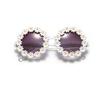 S-TROUBLE Lunettes de Soleil Rondes Classiques Marguerite Classy Femmes/Hommes Lunettes de Soleil Miroir UV400