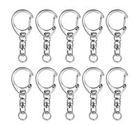 S-TROUBLE Porte-clés avec chaîne, Porte-clés Fendu avec chaîne et Anneaux de Saut Pièces de Porte-clés Fendues en métal Or/Argent avec Anneau de Saut Ouvert et connecteur