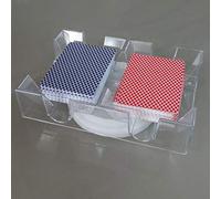 S-TROUBLE Support de Carte à Jouer PC de boîte à Cartes de Poker Transparent 2/6 Pont avec Plateau Rotatif Accessoires de Jeu de société de Casino