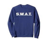 S.W.A.T. Déguisement de Policier Sweatshirt, Unisexe pour Adultes, Bleu Marine, XL