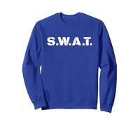 S.W.A.T. Déguisement de Policier Sweatshirt, Unisexe pour Adultes, Bleu Royal, XXL