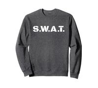 S.W.A.T. Déguisement de Policier Sweatshirt, Unisexe pour Adultes, Chiné Foncé, M