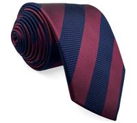 S&W SHLAX&WING Cravate Homme Toucher Satiné Rouge Bleu Marine Bordeaux Rayé pour Mariage Bal Extra Long 160cm
