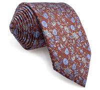 S&W SHLAX&WING Cravate pour hommes rouge moyen vermillon bleu cravate florale fête taille classique 147cm×8cm