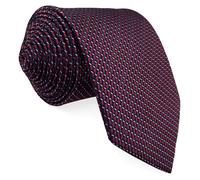 S&W SHLAX&WING Cravates Homme Bordeaux Bleu Marine Micro-Point Géométrique pour Veste de Costume Mariage Long 160cm