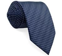 S&W SHLAX&WING Cravates pour Homme avec Pochette de Costume Géométrique Micro Chevron Bleu Marine Blanc pour Tenue Formelle Affaires