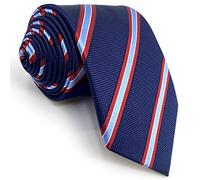 S&W SHLAX&WING Cravates pour hommes rayées bleu marine avec des rayures rouges pour ensemble de cravate de costume