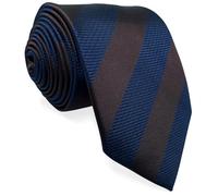 S&W SHLAX&WING Ensemble Cravate Homme Rayée Bleu Marine Brun Chocolat pour Tenue Formelle Affaires Toucher Satiné