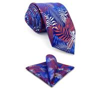 S&W SHLAX&WING Ensemble de cravates pour hommes bleu rouge blanc motif géométrique multicolore pour fête taille classique 147cm×8cm