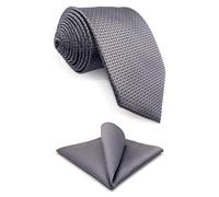 S&W SHLAX&WING Ensemble de cravates pour hommes cravate gris argent rouge tissé en jacquard pour hommes grands et grands Extra longue 160cm