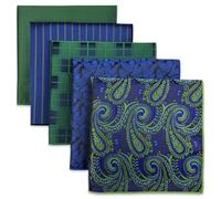 S&W SHLAX&WING Lot de 5 mouchoirs carrés assortis pour homme 100