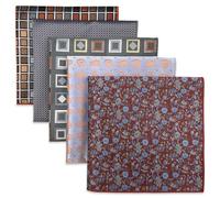 S&W SHLAX&WING Lot de 5 mouchoirs carrés assortis pour homme 102