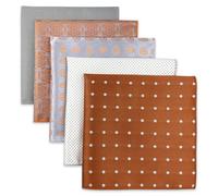S&W SHLAX&WING Lot de 5 mouchoirs carrés assortis pour homme