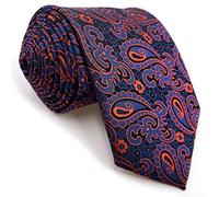 S&W SHLAX&WING Paisley Mens Cravate Bleu Rouge Mariage Accessoires Taille Classique