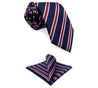 S&W SHLAX&WING Rayures Cravate Pour des hommes Bleu Rouge Costume d'affaires Costume d'affaires