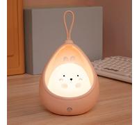S_way Veilleuse mignonne pour enfants, lampe de chevet LED avec détecteur de mouvement, crochet portable, lampe animal rechargeable par USB pour chambre de bébé, cadeau d'anniversaire