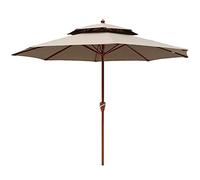 s Wood Grain Large Outdoor Garden Market Table Umbrella with Ventilation and 8 Sturdy Ribs 9ft/270cm