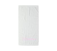 S< XXL Serviette de Plage avec nom brodé - 100 x 200 - Serviette de Sauna - 100% Coton - Broderie - Drap de Plage, Coton, 100x200 cm - Blanc