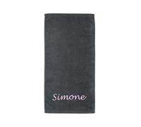 S< XXL Serviette de Plage avec nom brodé - 100 x 200 - Serviette de Sauna - 100% Coton - Broderie - Drap de Plage, Coton, 100x200 cm - Anthracite