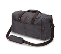 S-ZONE 50L Sac de Voyage Unisexe Toile Grand Sac de Sport Weekender Bagage à Main avec Compartiment à Chaussures Bandoulière Amovible pour Voyage Sport Gym Vacances Week-End Nuit