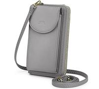 S-ZONE Damen Handy-Umhängetasche PU Leder RFID Blockierung Handytasche Geldbörse mit Kartenfächer Verstellbar Abnehmbar Schultergurt Passt Handy unter 6,5"