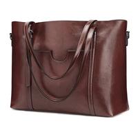 S-ZONE Women's Vintage 3-Way Genuine Leather Tote Shoulder Bag Handbag Fashion Handbag Messenger Bag