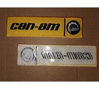 S013 PATCH ECUSSON LOT 2 PATCHS THERMOCOLLANT 10 * 3 CM // CAN AM JAUNE NOIR - LOT DE 2